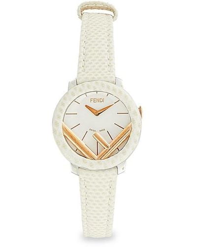Fendi 28mm Stainless Steel & Leather-strap Watch - Multicolour