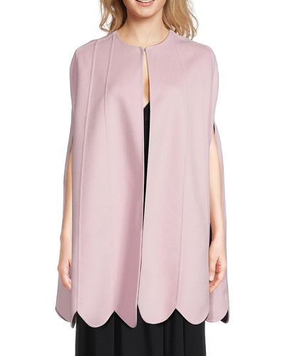 Valentino Scalloped Virgin Wool & Cashmere Cape - Pink
