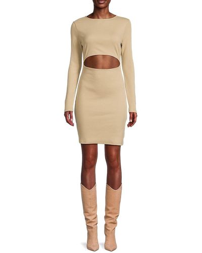 French Connection Rassia Cutout Ribbed Sweater Dress - Natural