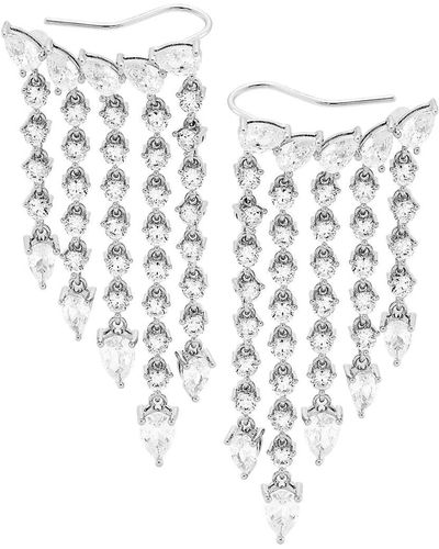 Shashi Bowie Sterling & Cubic Zirconia Fringe Ear Climbers - White