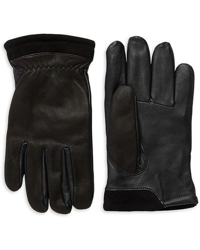 UGG Capitan Faux Fur-lined Leather Tech Gloves - Black