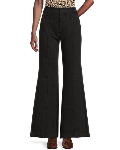 Alice + Olivia Alice + Olivia Jane Colored Wide Leg Jeans - Black
