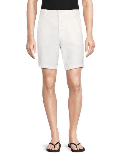 Hudson Jeans Flat Front Linen Blend Chino Shorts - White