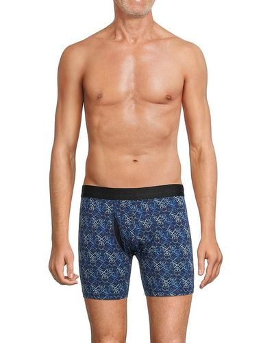 Robert Graham Skull Print Boxer Briefs - Blue