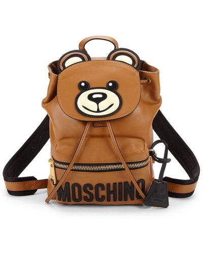 Moschino Teddy Bear Faux Leather Backpack - Brown