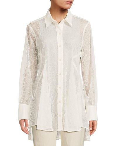 Donna Karan Signature Lace Shirt - White