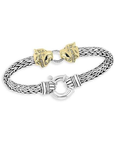 Effy 14k Goldplated Sterling Silver, Diamond & Tsavorite Bracelet - White