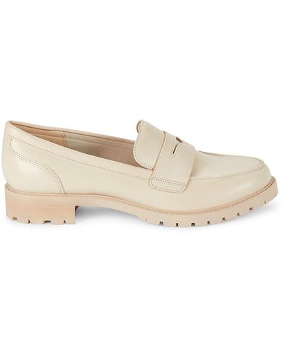 Nine West Naveen Apron Toe Penny Loafers - Natural
