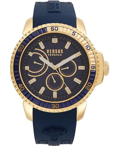 Versus 45mm Ip Stainless Steel & Silicone Band Chronograph Watch - Blue
