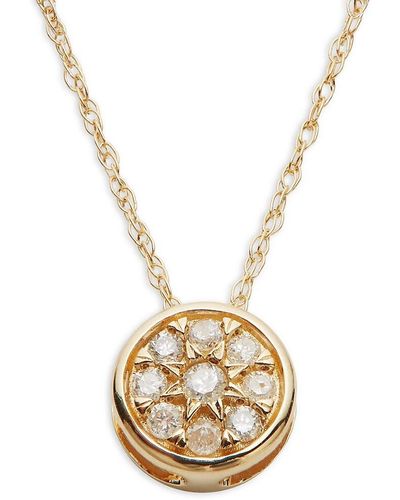 Saks Fifth Avenue 14K & Diamond Pendant Necklace - Metallic