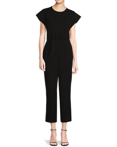Calvin Klein Cap Sleeve Cropped Jumpsuit - Black