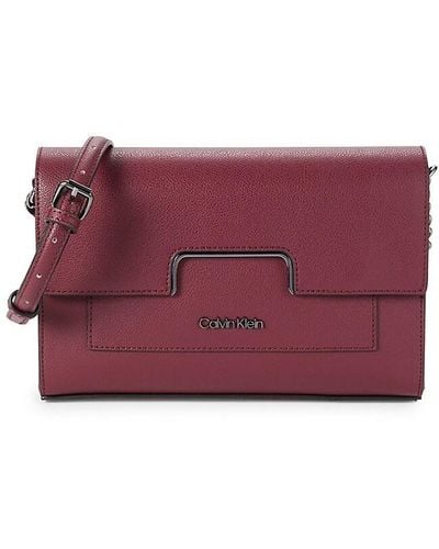 Calvin Klein Foldover Crossbody Bag - Purple