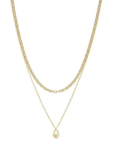 Argento Vivo 18k Yellow Goldplated Sterling Silver Heart Layered Chain Necklace - Metallic