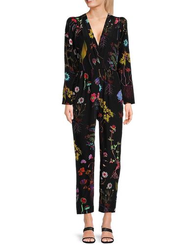 Stella McCartney Michele Floral Silk Jumpsuit - Black