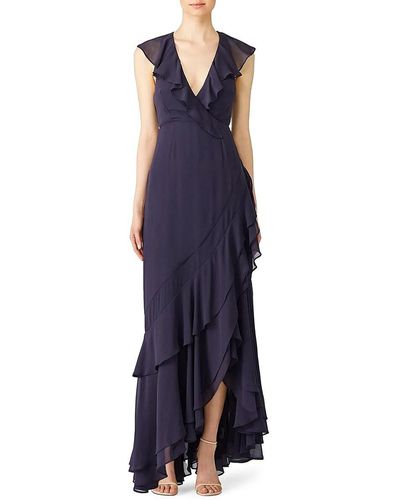 C/meo Collective Cmeo Collective Be About You Flutter Faux Wrap Gown - Blue