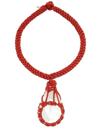 Chloé Larry Shell Necklace - Red