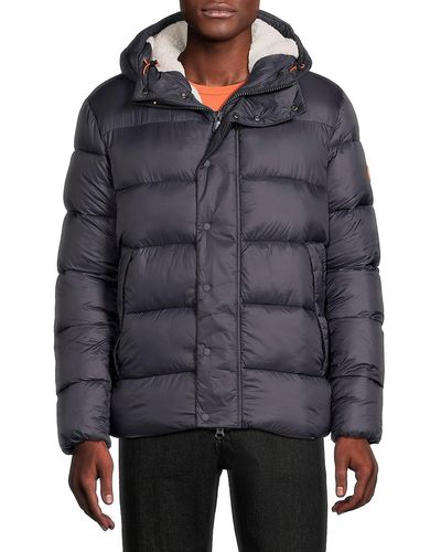 Save The Duck Zander Quilted Hooded Puffer Jacket - Grey