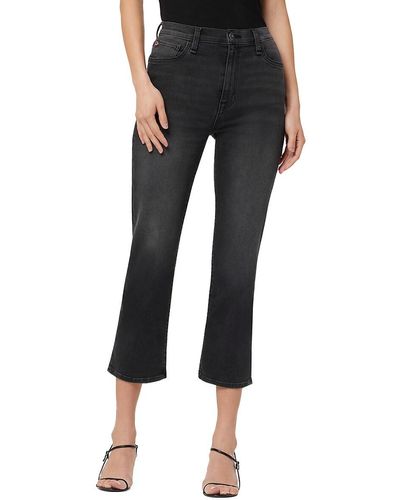 Hudson Jeans Noa Straight Fit Mid Rise Cropped Jeans - Black