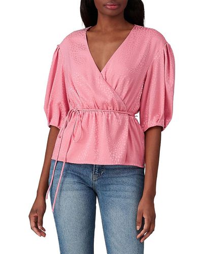 Rebecca Minkoff Mary Jacquard Puff-sleeves Blouse - Red