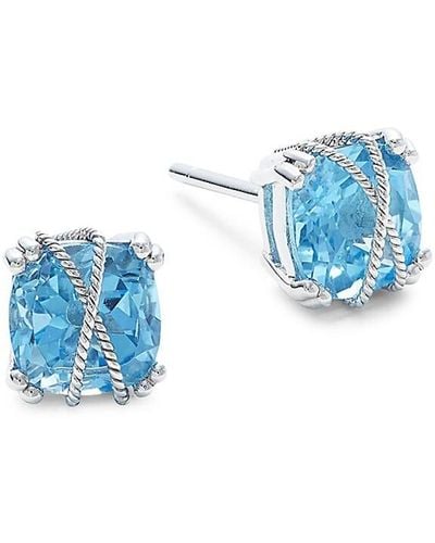 Effy Sterling Silver Blue Topaz Stud Earrings