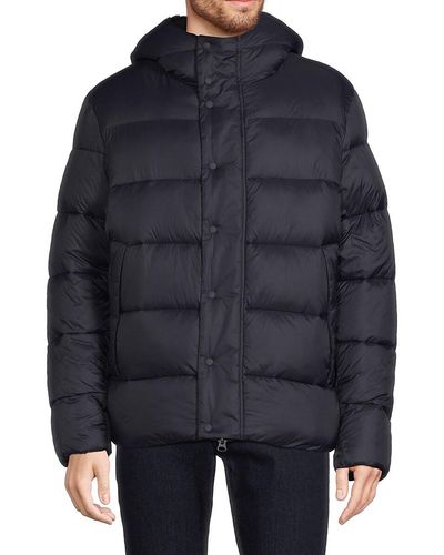 Save The Duck Zander Quilted Hooded Puffer Jacket - Blue