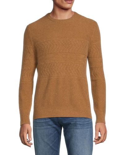 Saks Fifth Avenue Saks Fifth Avenue Fairisle 100% Cashmere Crewneck Jumper - Blue