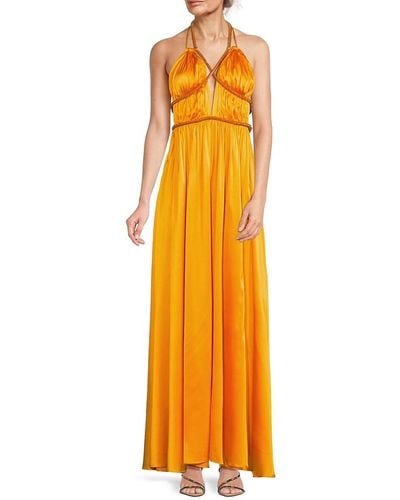 Cult Gaia Salee Satin Empire Gown - Yellow