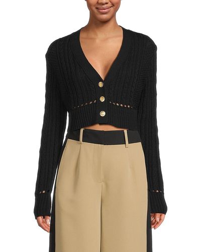 Toccin Bobbie Cable Cropped Cardigan - Black