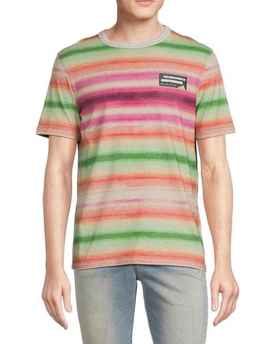 Scotch & Soda Striped Crewneck T Shirt - Multicolour