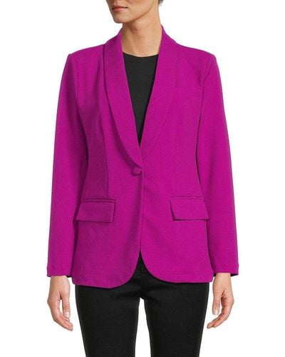 MELLODAY Solid Single Breasted Blazer - Pink