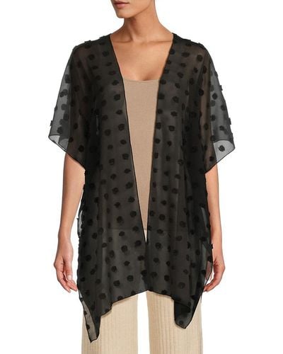 Bobeau 'Pattern Sheer Kimono - Black