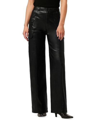 Hudson Jeans Faux Leather Cargo Trousers - Black