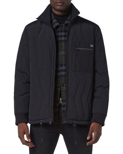 Andrew Marc Floyd Zigzag Quilted Jacket - Blue