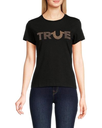 True Religion Studded Logo Tee - Black