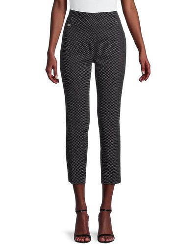 Premise Studio Polka Dot Slim Ankle Pants - Black