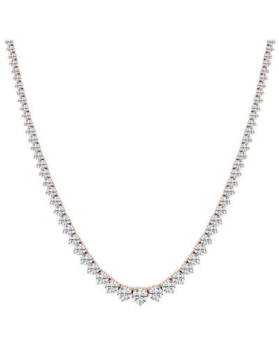 Saks Fifth Avenue Build Your Own Collection 14k Gold & Graduated Natural Diamond Riviera Necklace - Metallic