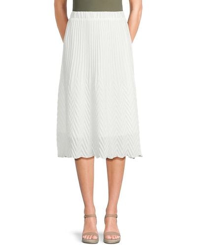 Nanette Lepore Knit A Line Midi Skirt - White