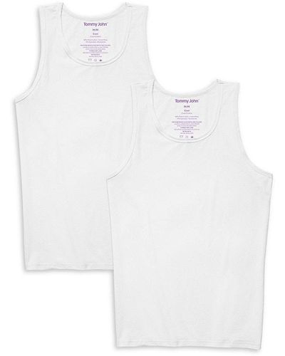 Tommy John 2-pack Classic Fit Solid Undershirts - White