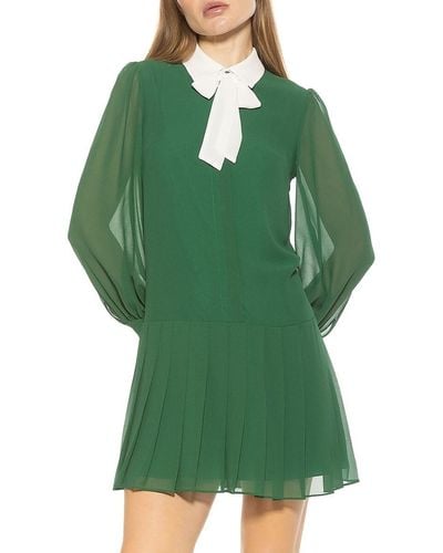 Alexia Admor Glennis Pleated Mini Dress - Green
