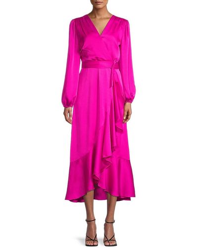 MILLY Halley Satin Maxi Dress - Pink