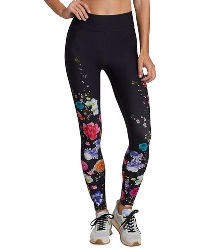 Terez Fresh Floral Duoknit leggings - Black