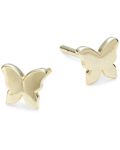 Saks Fifth Avenue 14K Butterfly Stud Earrings - Metallic