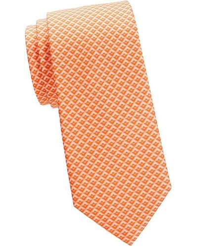 Brioni Pattern Silk Tie - Orange