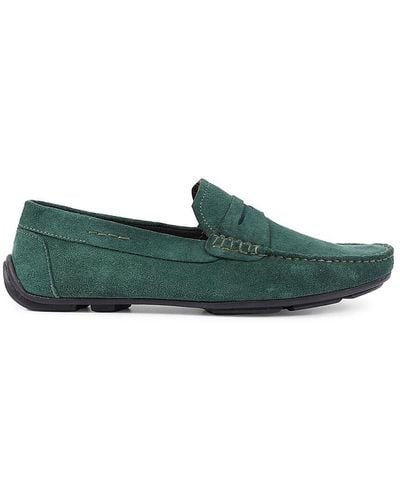 VELLAPAIS Jasmine Suede Penny Driving Shoes - Green