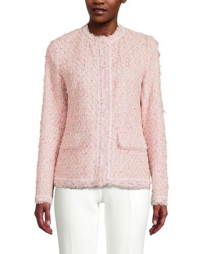 Giambattista Valli Tweed Wool Blend Jacket - Pink