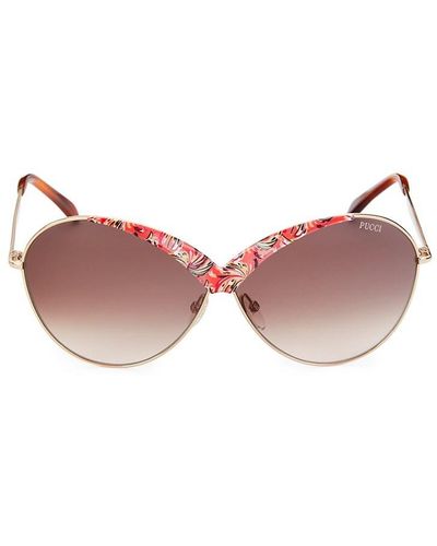 Emilio Pucci 65mm Round Sunglasses - Pink