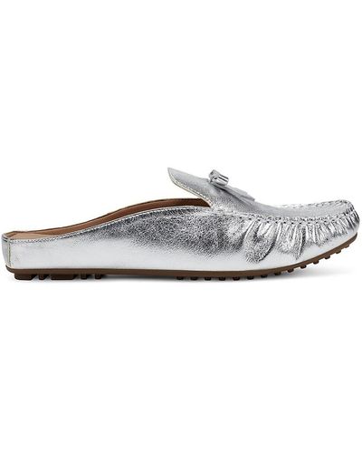 Aerosoles Bowie Leather Driving Moccasin Mules - White