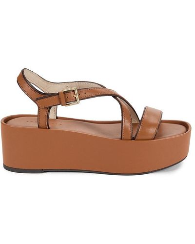 Sanctuary Dream Leather Platform Sandals - Brown