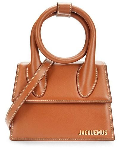 Jacquemus Le Chiquito Logo Leather Top Handle Bag - Brown