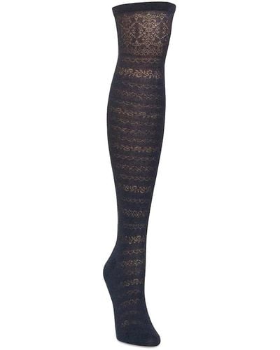 Memoi Lace Thigh High Stockings - Black